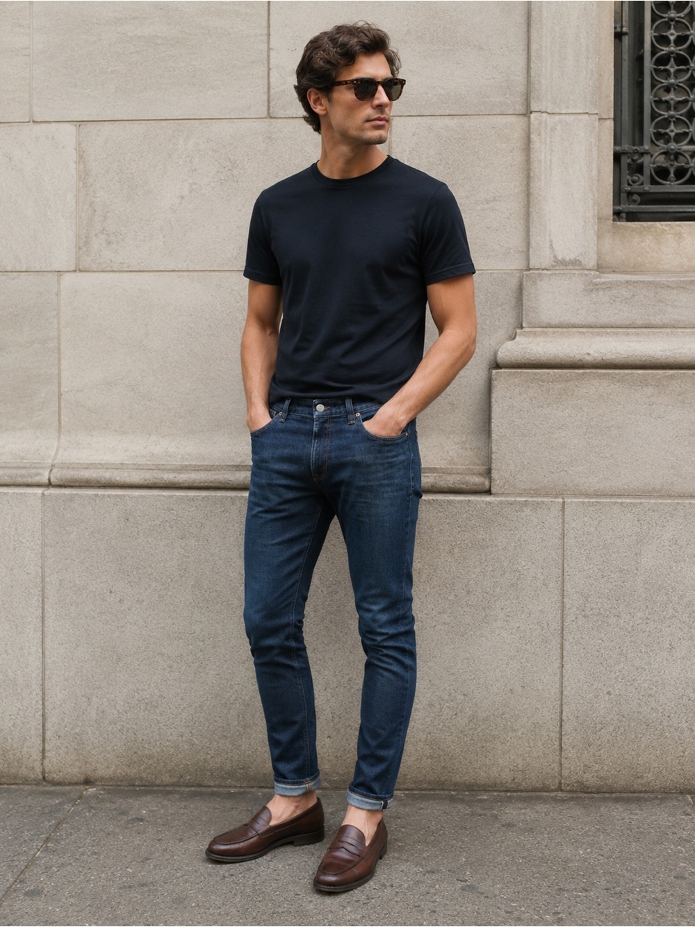 Nudie Jeans Skinny Lin Selvedge Denim Jeans Dark Wash Slim Fit